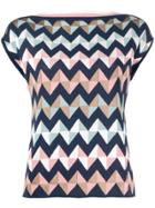 M Missoni Knitted Zigzag Top - Blue