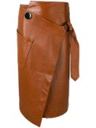 Petar Petrov Asymmetric Wrap Midi Skirt - Brown