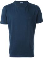 Drumohr Chest Pocket T-shirt, Men's, Size: 56, Blue, Linen/flax/cotton/spandex/elastane