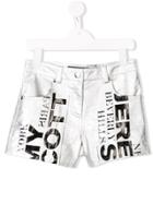 Jeremy Scott Junior Logo Print Shorts - Silver
