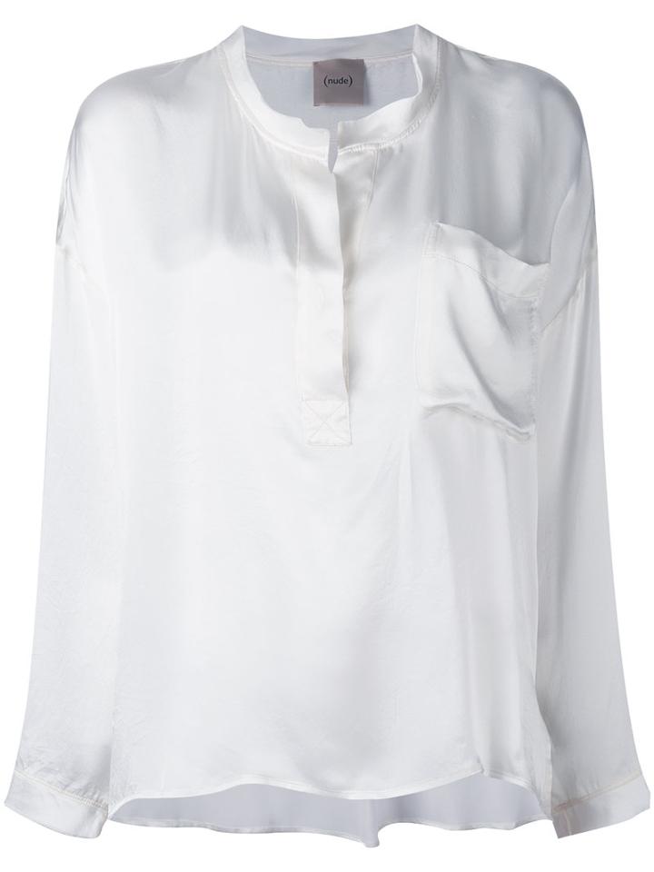 Nude - Henley Blouse - Women - Silk - 38, Women's, White, Silk