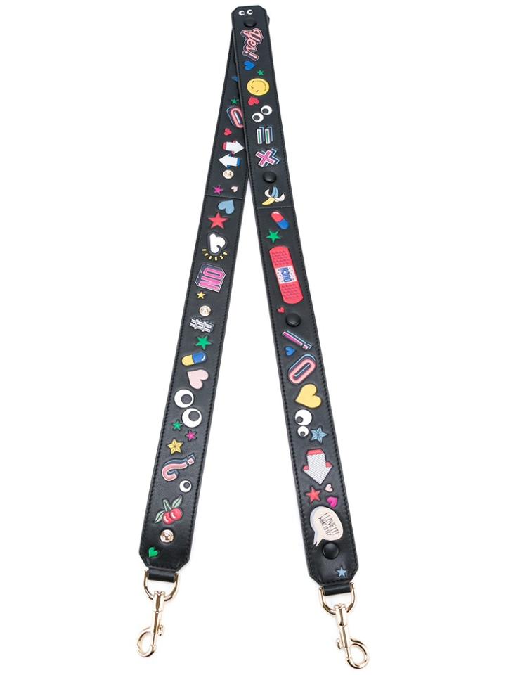 Anya Hindmarch Sticker Shoulder Strap - Black