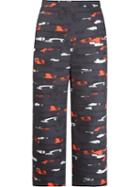 Andrea Marques Abstract Print Wide Leg Cropped Trousers