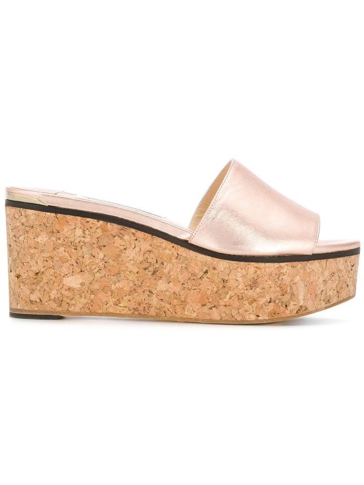 Jimmy Choo Deedee 80 Mule Wedges - Pink