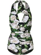 Dolce & Gabbana Floral Print Bodysuit - Green