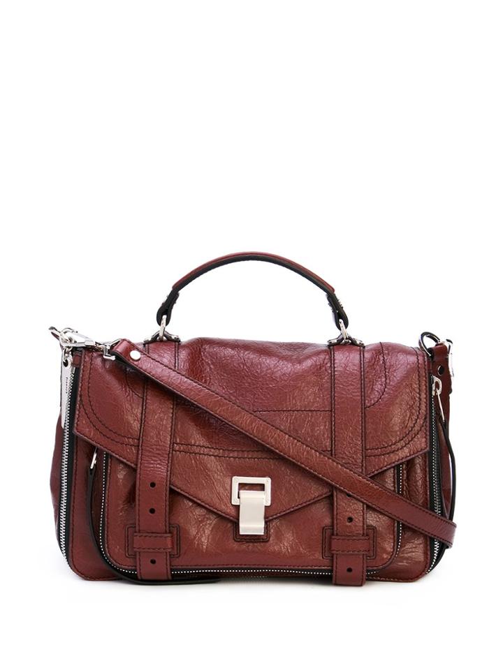 Proenza Schouler Paper Leather Zip Ps1+ Medium - Dahlia