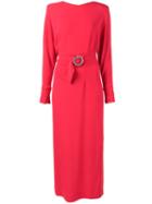 Alessandra Rich Long Dress Dress, Women's, Size: 38, Red, Viscose/acetate/spandex/elastane