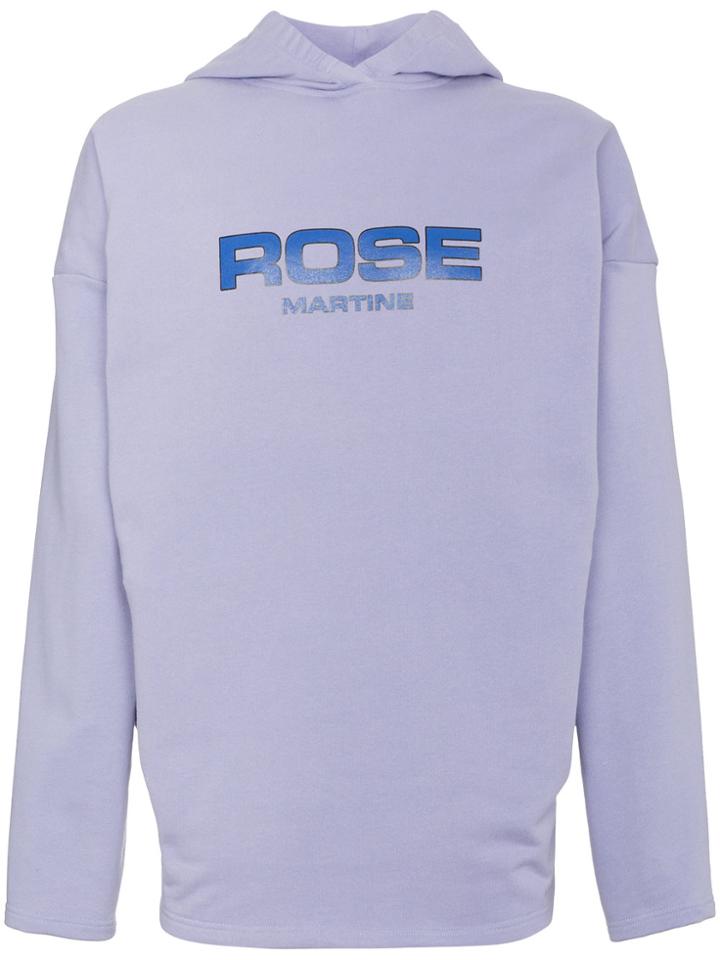 Martine Rose Purple Collapsed Logo Hoodie - Pink & Purple