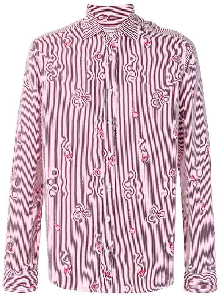 Etro Striped Shirt, Men's, Size: Xl, Red, Cotton