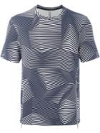 Neil Barrett Mix Stripe T-shirt, Men's, Size: Small, Blue, Cotton/lyocell/viscose/spandex/elastane