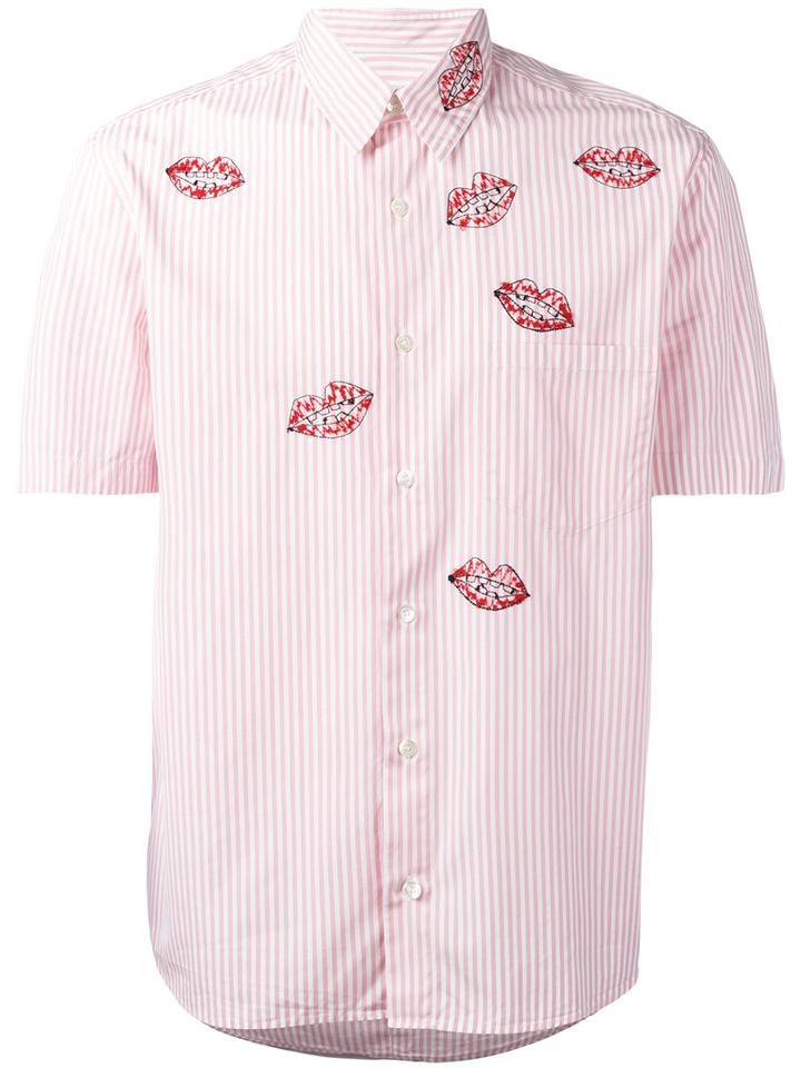 Jimi Roos Lipstick Print Shirt, Men's, Size: Medium, Pink/purple, Cotton