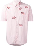 Jimi Roos Lipstick Print Shirt, Men's, Size: Medium, Pink/purple, Cotton
