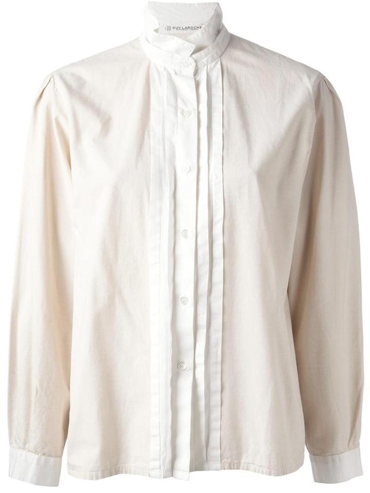Guy Laroche Vintage Stand-up Collar Shirt