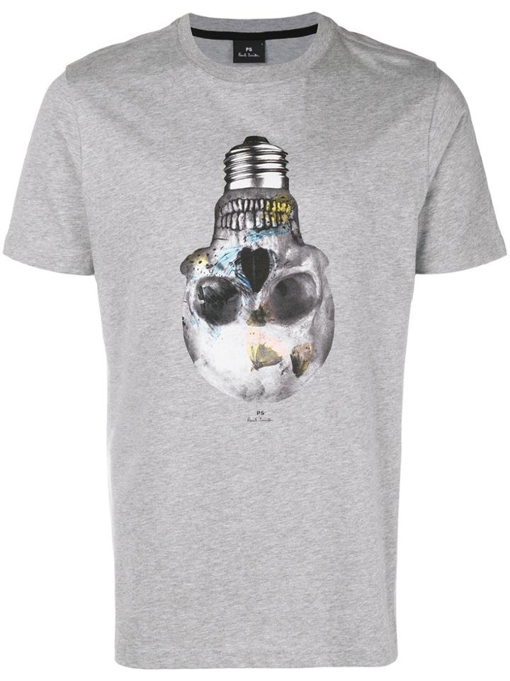 Ps By Paul Smith Skull Bulb Print T-shrit - Grey