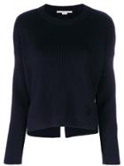 Stella Mccartney Cropped Ribbed Knit Sweater - Blue
