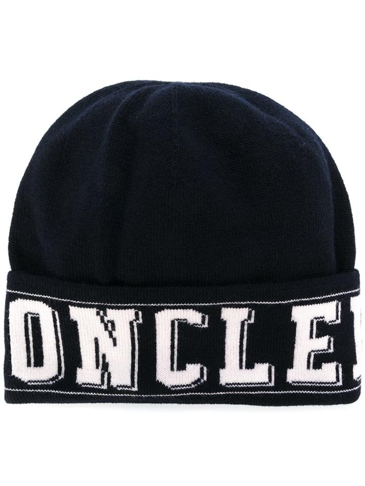 Moncler Logo Beanie - Blue