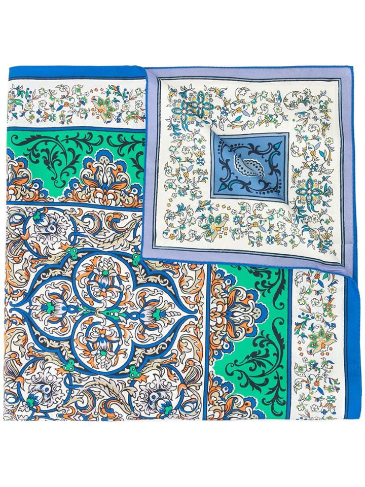 Tory Burch Grand Voyage Double-faced Scarf - Blue