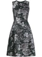 Dolce & Gabbana Floral Cloqué Dress, Women's, Size: 42, Grey, Acetate/polyester/silk/spandex/elastane