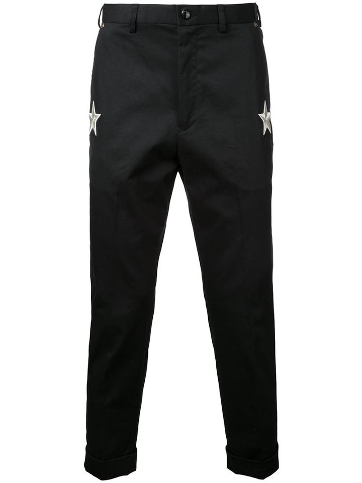 Education From Youngmachines Star Patches Chinos, Men's, Size: 3, Black, Cotton/polyurethane