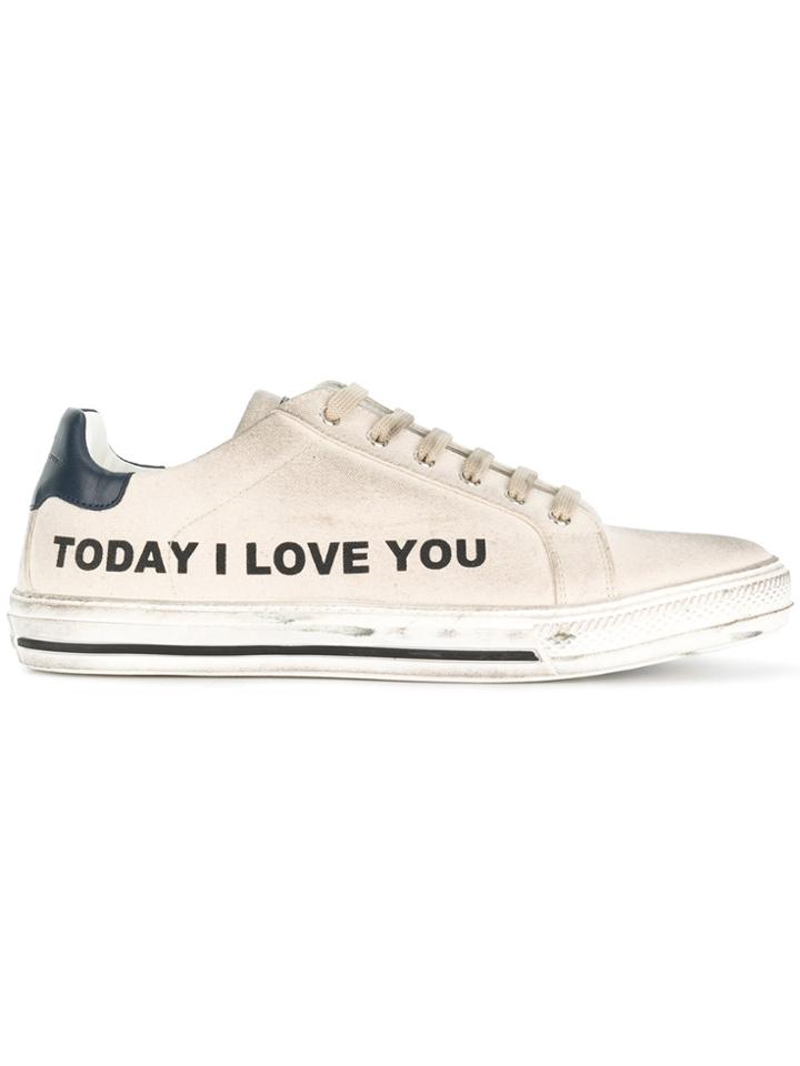Ermanno Scervino Distressed Low-top Sneakers - Nude & Neutrals