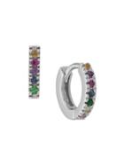 Otiumberg Rainbow Huggie Hoop Earrings - Silver