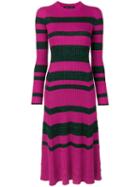 Proenza Schouler - Striped Dress - Women - Silk/viscose/cashmere/wool - L, Pink/purple, Silk/viscose/cashmere/wool