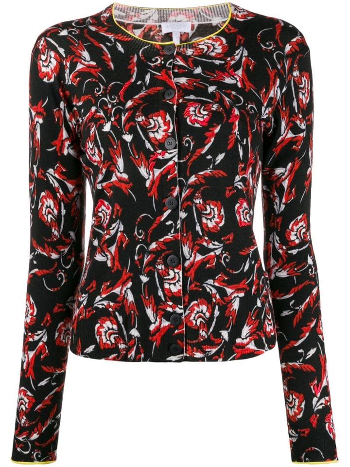 Escada Sport Floral Intarsia Cardigan - Black