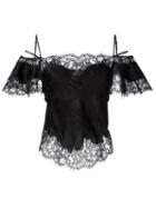 Givenchy Floral Lace Cold Shoulder Blouse