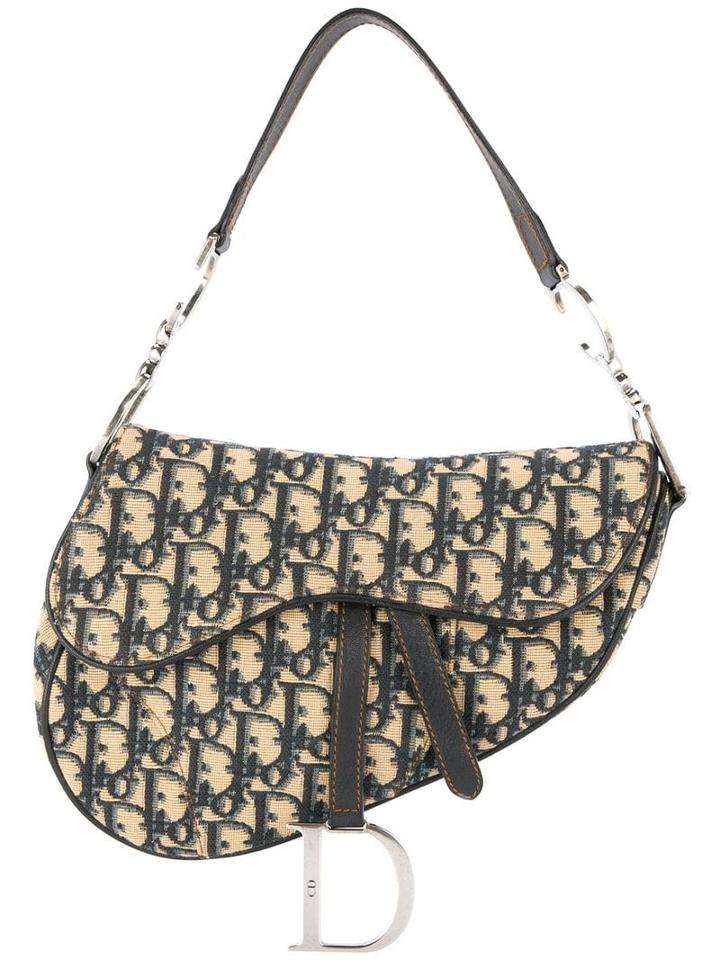 Christian Dior Pre-owned Trotter Saddle Handbag - Neutrals