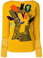 Kansai Yamamoto Vintage Long Sleeve T-shirt With Appliqué - Yellow &