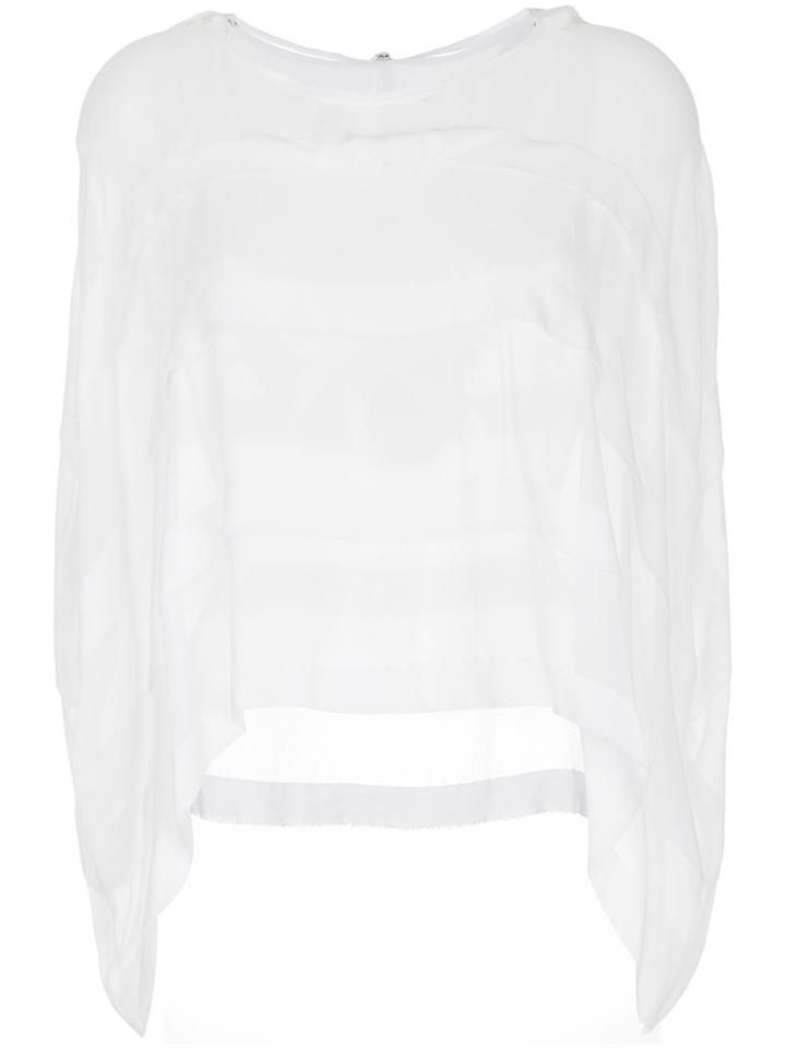Taylor Sheer Hood Blouse - White