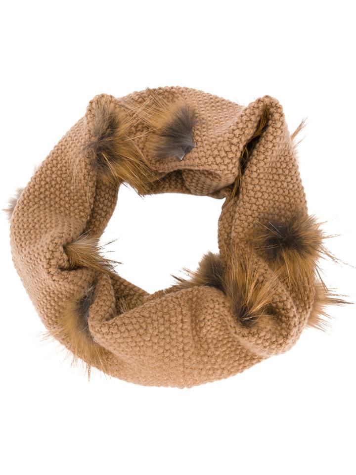 Fabiana Filippi Pom Pom Snood - Brown