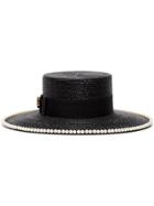 Gucci Pearl Embellished Hat - Black