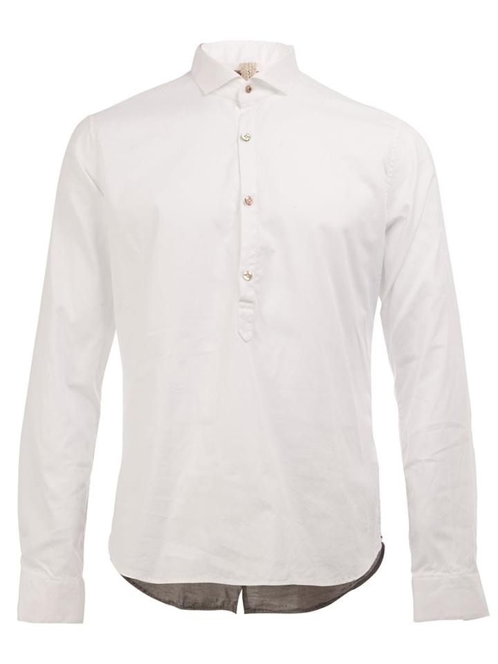 Dnl Spread Collar Shirt, Men's, Size: 42, White, Cotton