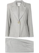 Yves Saint Laurent Vintage Pinstriped Skirt Suit - Grey