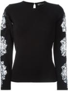 Versace Embroidered Lace Detail Sweater