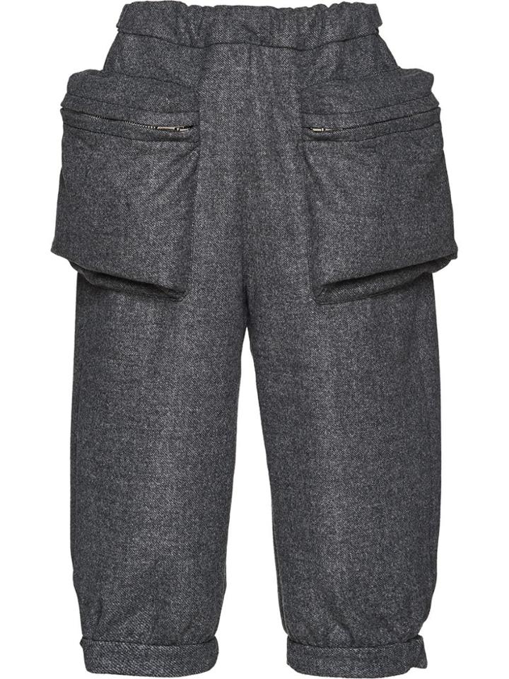 Miu Miu Double Cloth Cropped Trousers - Grey