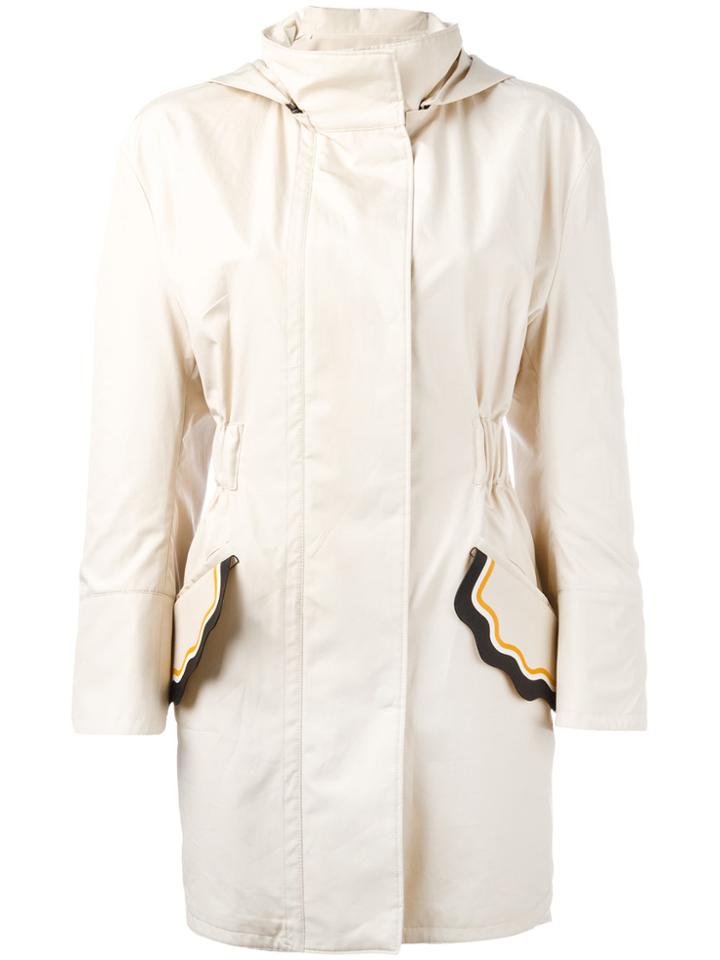 Fendi Scallop Pocket Parka - Nude & Neutrals