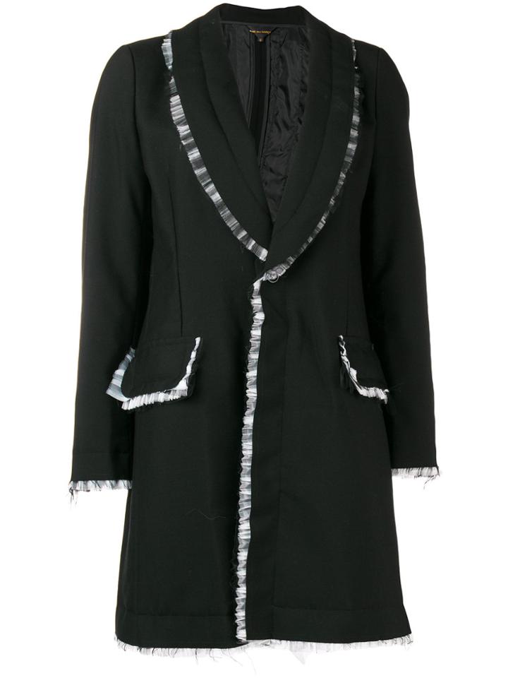 Comme Des Garçons Tulle Trim Coat - Black