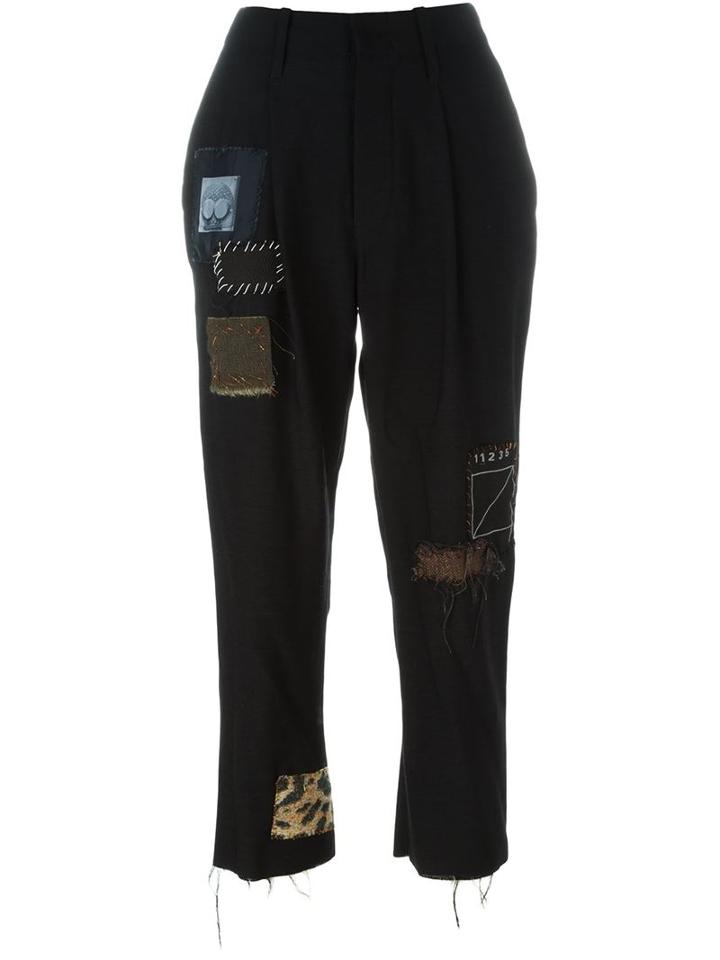 Heikki Salonen Chinos With Workwear Patches, Women's, Size: Small, Black, Cupro/wool
