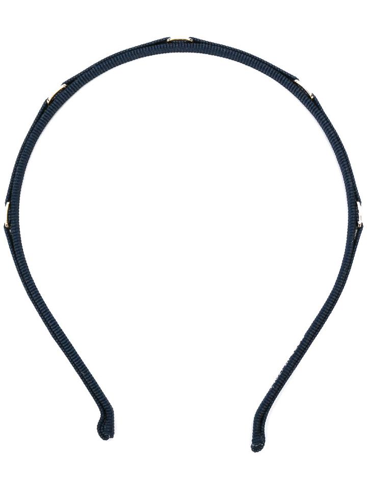 Salvatore Ferragamo - Embellished Hair Band - Women - Polyester/metal - One Size, Blue, Polyester/metal