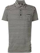Rrl Striped Polo Shirt, Men's, Size: L, Black, Cotton