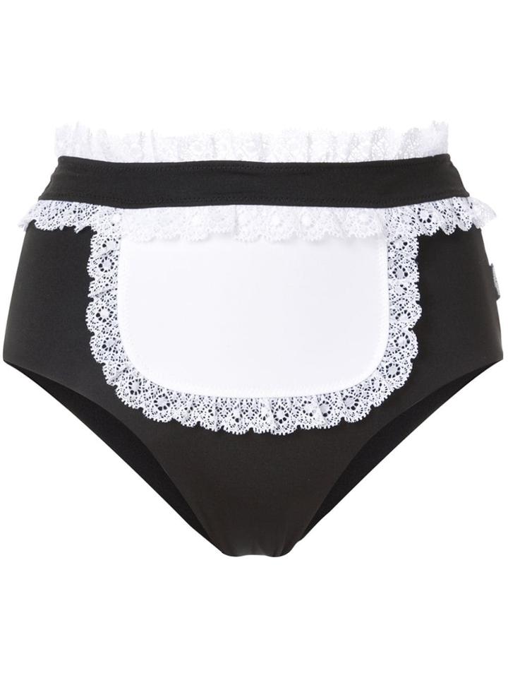 Moschino French Maid Detail Bikini Bottom - Black