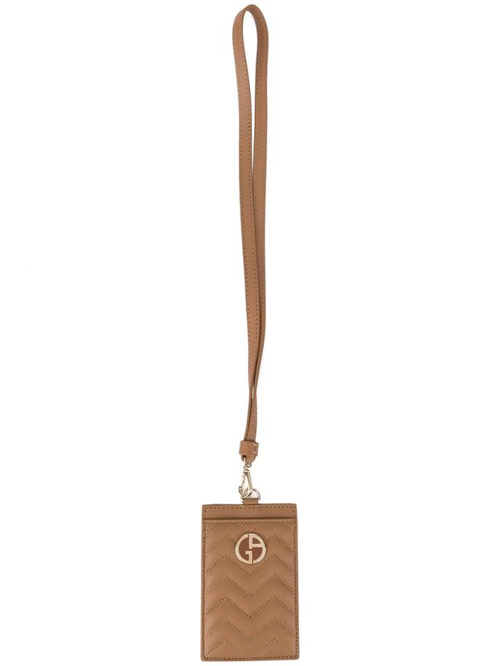 Giorgio Armani Logo Quilted Badge - Brown