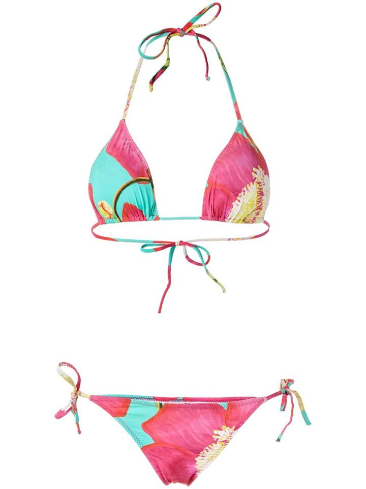 Isolda Floral Print Bikini Set - Blue