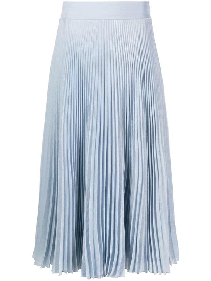 Genny Pleated Midi Skirt - Blue