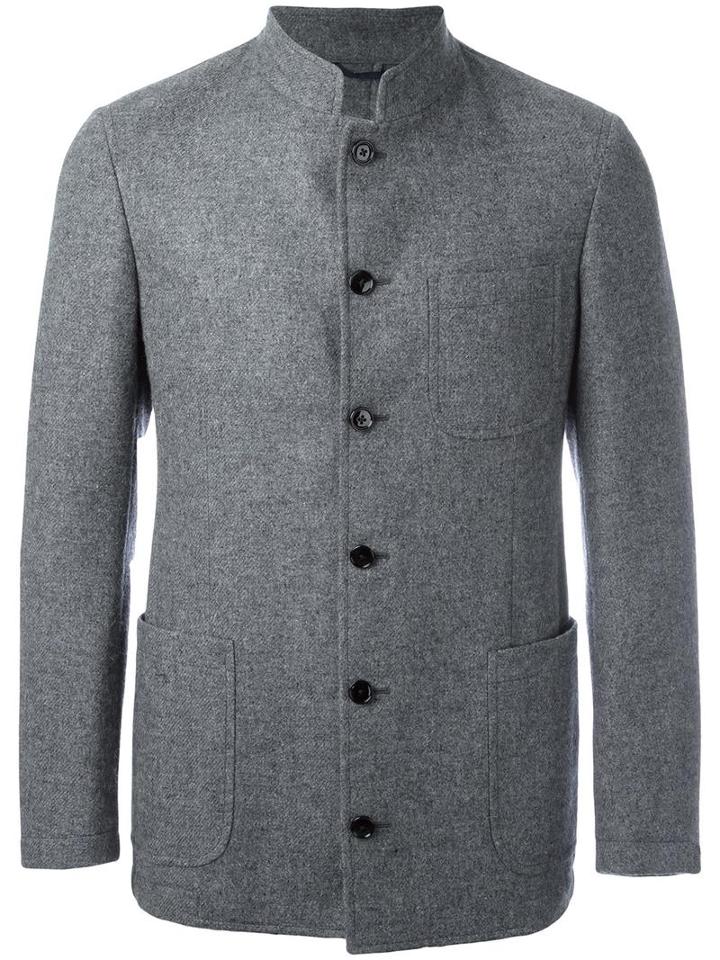 Mp Massimo Piombo Buttoned Jacket, Men's, Size: 46, Grey, Acrylic/polyamide/polyester/wool