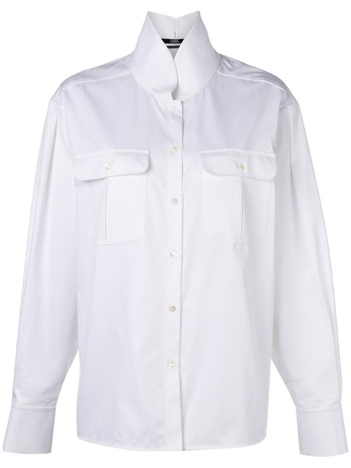 Karl Lagerfeld Karl Shirt With Top Stitching - White