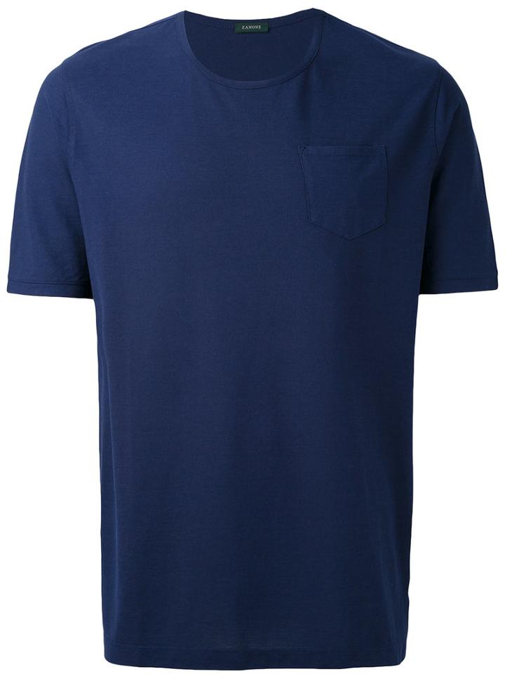 Zanone - Plain T-shirt - Men - Cotton - 54, Blue, Cotton