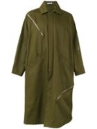 J.w.anderson - Button Up Coat - Men - Cotton - 46, Green, Cotton